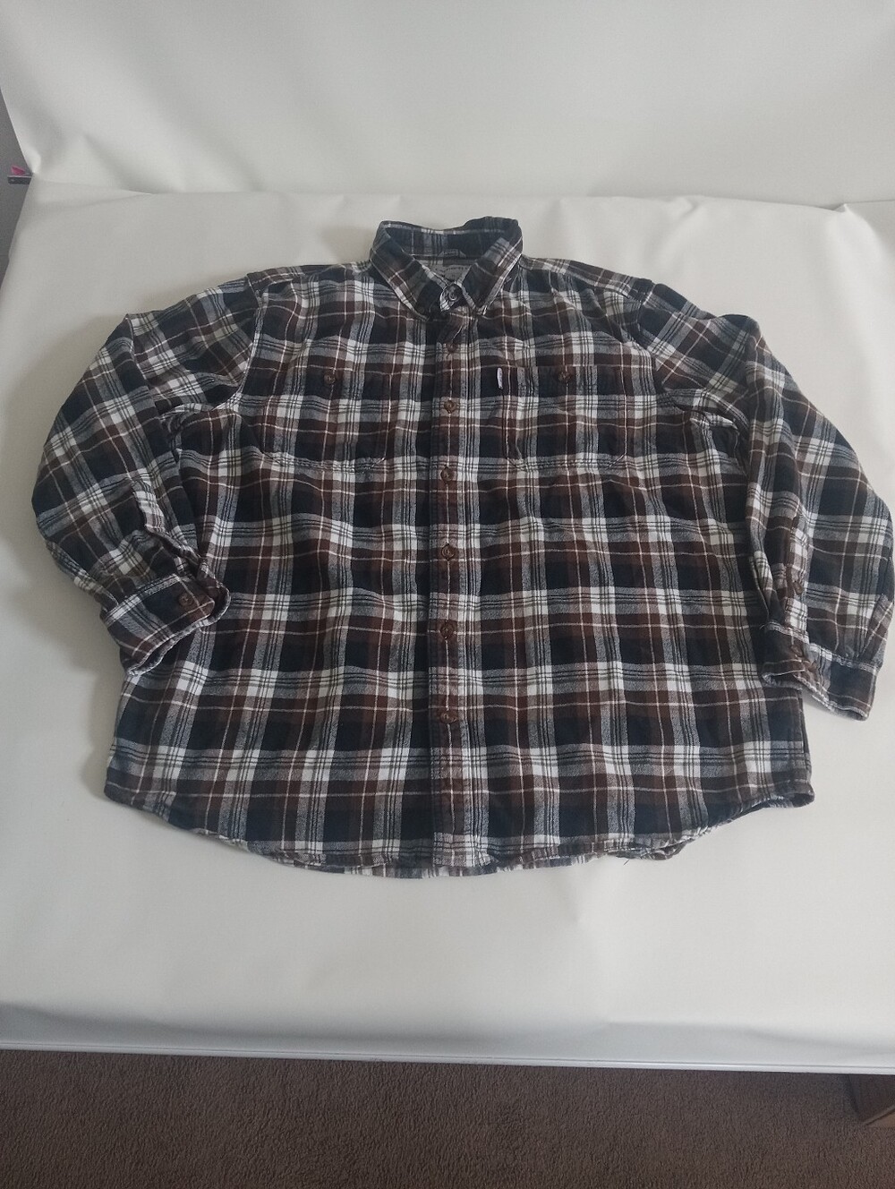 Carhartt Original Fit Plaid Flannel Shirt Black,brown,grey XL ButtonDown Pockets